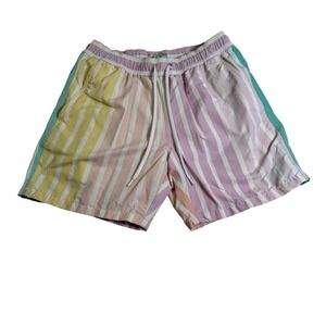 J.Crew Swim Trunks Mens Small Multi-Color  6" Inseam Striped Econyl